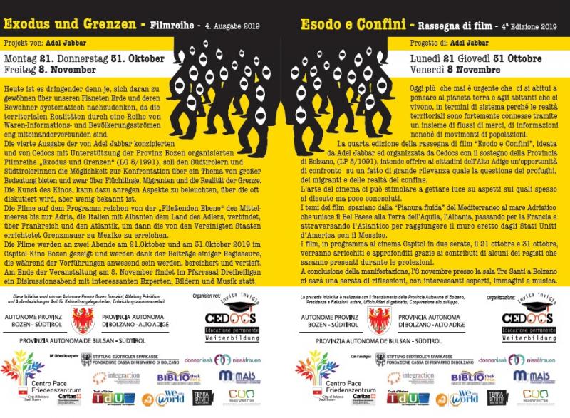 Eventplakat der Filmreihe Exodus und Grenzen